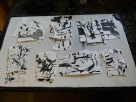 Papiers, encres, atelier de Rimou, Hanpsi 